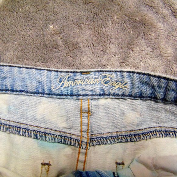 Hand Dyed Peeping Kittens Denim Mini Skirt - Picture 6 of 6